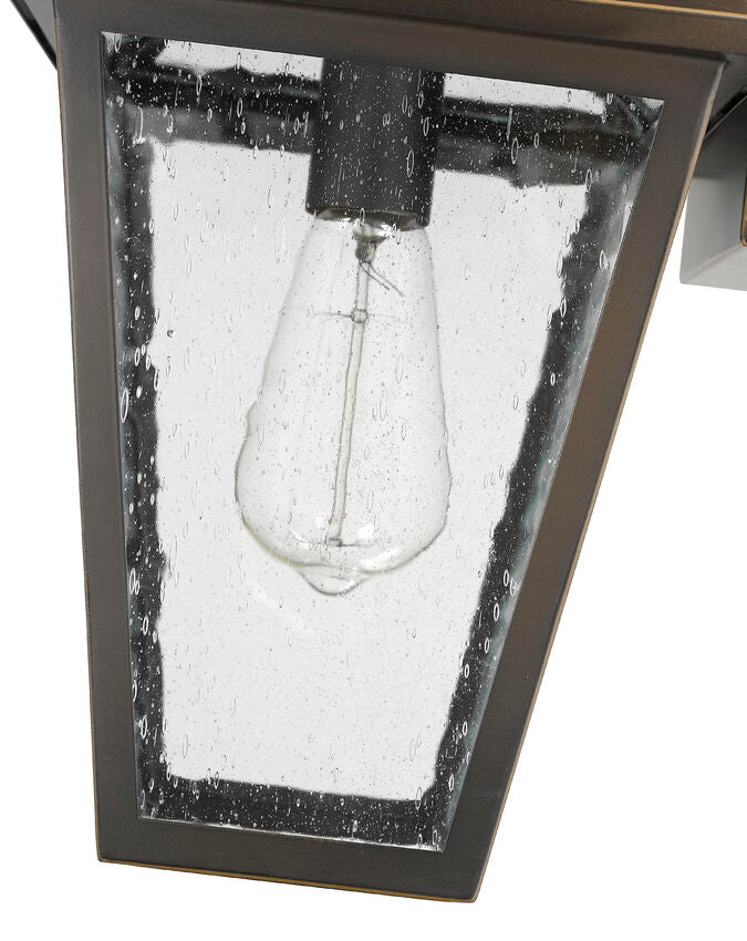 Z-Lite Talbot 8" 1-Light Oil Rubbed Bronze Stainless Steel Outdoor Wall Sconce With Seedy Glass Shade