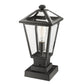 Z-Lite Talbot 8" W x 18" H 1-Light Black Outdoor Pier Mounted Fixture and Square Pier Mount Hardware With Clear Beveled Glass Shade