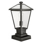 Z-Lite Talbot 8" W x 18" H 1-Light Black Outdoor Pier Mounted Fixture and Square Pier Mount Hardware With Clear Beveled Glass Shade
