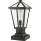 Z-Lite Talbot 8" W x 18" H 1-Light Black Outdoor Pier Mounted Fixture and Square Pier Mount Hardware With Clear Beveled Glass Shade