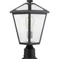 Z-Lite Talbot 8" W x 19" H 1-Light Black Outdoor Pier Mounted Fixture and Square Pier Mount Hardware With Clear Beveled Glass Shade