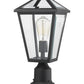 Z-Lite Talbot 8" W x 19" H 1-Light Black Outdoor Pier Mounted Fixture and Square Pier Mount Hardware With Clear Beveled Glass Shade