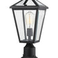 Z-Lite Talbot 8" W x 19" H 1-Light Black Outdoor Pier Mounted Fixture and Square Pier Mount Hardware With Clear Beveled Glass Shade