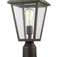 Z-Lite Talbot 8" W x 19" H 1-Light Oil Rubbed Bronze Outdoor Pier Mounted Fixture and Square Pier Mount Hardware With Seedy Glass Shade