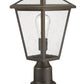 Z-Lite Talbot 8" W x 19" H 1-Light Oil Rubbed Bronze Outdoor Pier Mounted Fixture and Square Pier Mount Hardware With Seedy Glass Shade