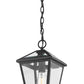 Z-Lite Talbot 9" 1-Light Black Outdoor Chain Mount Ceiling Fixture With Clear Beveled Glass Shade