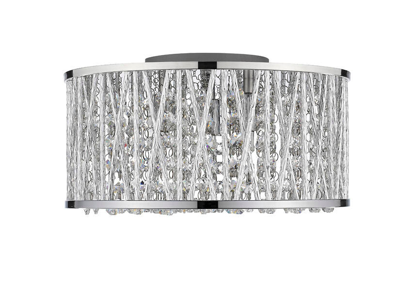 Z-Lite Terra 12" 3-Light Chrome Flush Mount Lighting