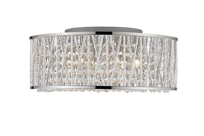 Z-Lite Terra 16" 6-Light Chrome Flush Mount Lighting