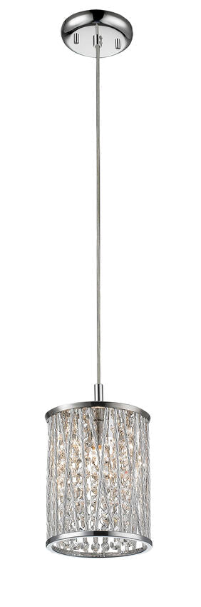 Z-Lite Terra 6" 1-Light Chrome Mini Pendant Light With Aluminum Shade