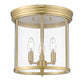 Z-Lite Thayer 13" 3-Light Luxe Gold Steel and Clear Glass Shade Flush Mount Lighting