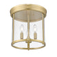 Z-Lite Thayer 13" 3-Light Luxe Gold Steel and Clear Glass Shade Flush Mount Lighting