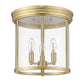 Z-Lite Thayer 13" 3-Light Luxe Gold Steel and Clear Glass Shade Flush Mount Lighting