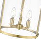 Z-Lite Thayer 13" 3-Light Luxe Gold Steel and Clear Glass Shade Flush Mount Lighting