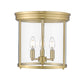 Z-Lite Thayer 13" 3-Light Luxe Gold Steel and Clear Glass Shade Flush Mount Lighting