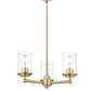 Z-Lite Thayer 19" 3-Light Luxe Gold Steel and Clear Glass Shade Pendant Light