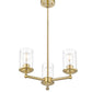 Z-Lite Thayer 19" 3-Light Luxe Gold Steel and Clear Glass Shade Pendant Light