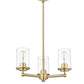 Z-Lite Thayer 19" 3-Light Luxe Gold Steel and Clear Glass Shade Pendant Light