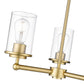 Z-Lite Thayer 19" 3-Light Luxe Gold Steel and Clear Glass Shade Pendant Light