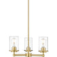 Z-Lite Thayer 19" 3-Light Luxe Gold Steel and Clear Glass Shade Pendant Light