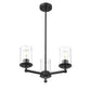 Z-Lite Thayer 19" 3-Light Matte Black Steel and Clear Glass Shade Pendant Light