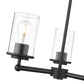 Z-Lite Thayer 19" 3-Light Matte Black Steel and Clear Glass Shade Pendant Light