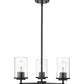 Z-Lite Thayer 19" 3-Light Matte Black Steel and Clear Glass Shade Pendant Light