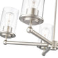 Z-Lite Thayer 26" 5-Light Brushed Nickel Steel and Clear Glass Shade Pendant Light