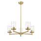 Z-Lite Thayer 26" 5-Light Luxe Gold Steel and Clear Glass Shade Pendant Light