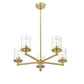 Z-Lite Thayer 26" 5-Light Luxe Gold Steel and Clear Glass Shade Pendant Light