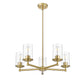 Z-Lite Thayer 26" 5-Light Luxe Gold Steel and Clear Glass Shade Pendant Light