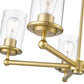 Z-Lite Thayer 26" 5-Light Luxe Gold Steel and Clear Glass Shade Pendant Light