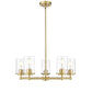 Z-Lite Thayer 26" 5-Light Luxe Gold Steel and Clear Glass Shade Pendant Light