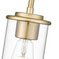 Z-Lite Thayer 5" 1-Light Luxe Gold Steel and Clear Glass Shade Pendant Light