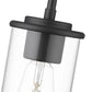 Z-Lite Thayer 5" 1-Light Matte Black Steel and Clear Glass Shade Pendant Light