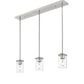 Z-Lite Thayer 5" 3-Light Brushed Nickel Steel and Clear Glass Shade Pendant Light