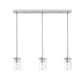 Z-Lite Thayer 5" 3-Light Brushed Nickel Steel and Clear Glass Shade Pendant Light
