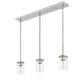 Z-Lite Thayer 5" 3-Light Brushed Nickel Steel and Clear Glass Shade Pendant Light