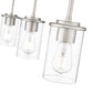 Z-Lite Thayer 5" 3-Light Brushed Nickel Steel and Clear Glass Shade Pendant Light