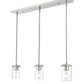 Z-Lite Thayer 5" 3-Light Brushed Nickel Steel and Clear Glass Shade Pendant Light