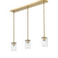 Z-Lite Thayer 5" 3-Light Luxe Gold Steel and Clear Glass Shade Pendant Light