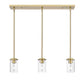 Z-Lite Thayer 5" 3-Light Luxe Gold Steel and Clear Glass Shade Pendant Light