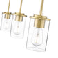 Z-Lite Thayer 5" 3-Light Luxe Gold Steel and Clear Glass Shade Pendant Light