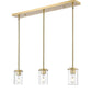 Z-Lite Thayer 5" 3-Light Luxe Gold Steel and Clear Glass Shade Pendant Light