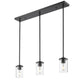 Z-Lite Thayer 5" 3-Light Matte Black Steel and Clear Glass Shade Pendant Light