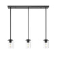 Z-Lite Thayer 5" 3-Light Matte Black Steel and Clear Glass Shade Pendant Light