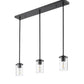 Z-Lite Thayer 5" 3-Light Matte Black Steel and Clear Glass Shade Pendant Light