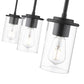 Z-Lite Thayer 5" 3-Light Matte Black Steel and Clear Glass Shade Pendant Light