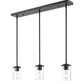 Z-Lite Thayer 5" 3-Light Matte Black Steel and Clear Glass Shade Pendant Light