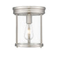 Z-Lite Thayer 9" 1-Light Brushed Nickel Steel and Clear Glass Shade Flush Mount Lighting