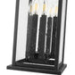 Z-Lite Tiberius 12" 6-Light Candelabra Base Black Aluminum Clear Seedy Glass Shade Outdoor Chain Mount Ceiling Fixture